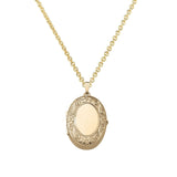 Oval Scrollwork Locket, 14K Yellow Gold