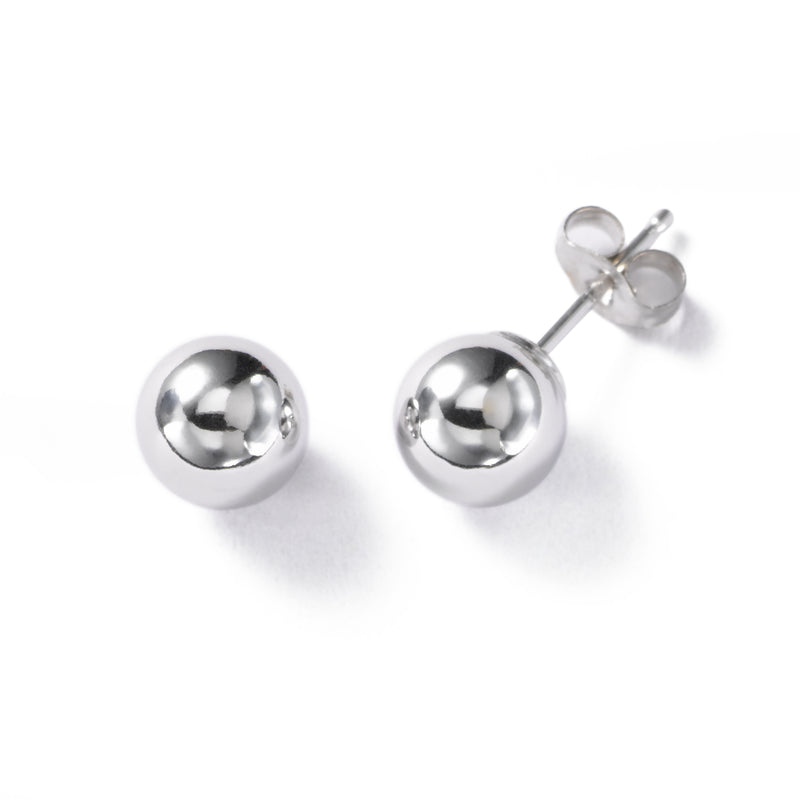 Gold Ball Stud, 14K White Gold