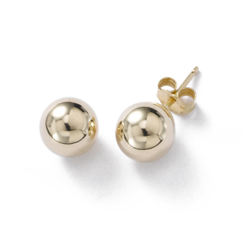 Gold Ball 5mm Earrings, 18K Yellow Gold