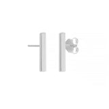 Small Staple Stud Earrings, 14K White Gold