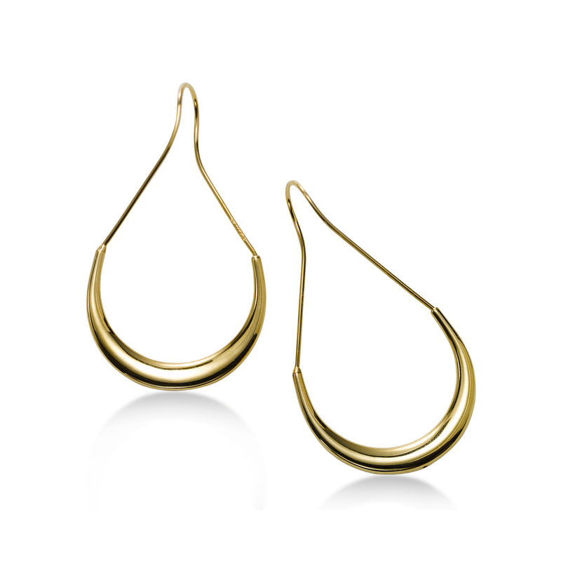 Modern Open Lightweight Hoop Earrings, 14K Yellow Gold