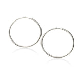 Infinity Hoop Earrings, 1.50 Inches, 14K White Gold