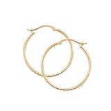 Simple Minimal Hoop Earrings, 1 Inch, 14K Yellow Gold