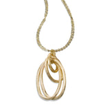 Florentine Finish Oval Drop Pendant, 14K Yellow Gold