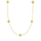 Love Knot Station Gold Necklace, 18 Inches, 14K Yellow Gold