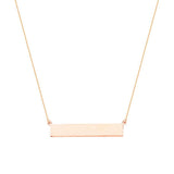 Engravable Bar Necklace, 14K Rose Gold