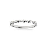 Stackable Multi Shape Beaded Ring, 14K White Gold