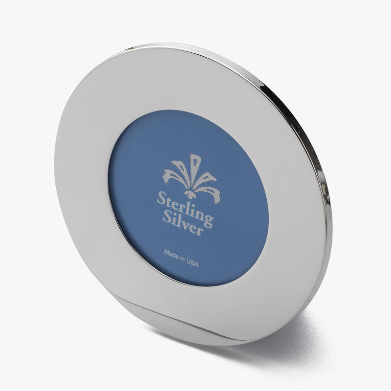 Round Picture Frame, Sterling Silver, 3.75 Inches