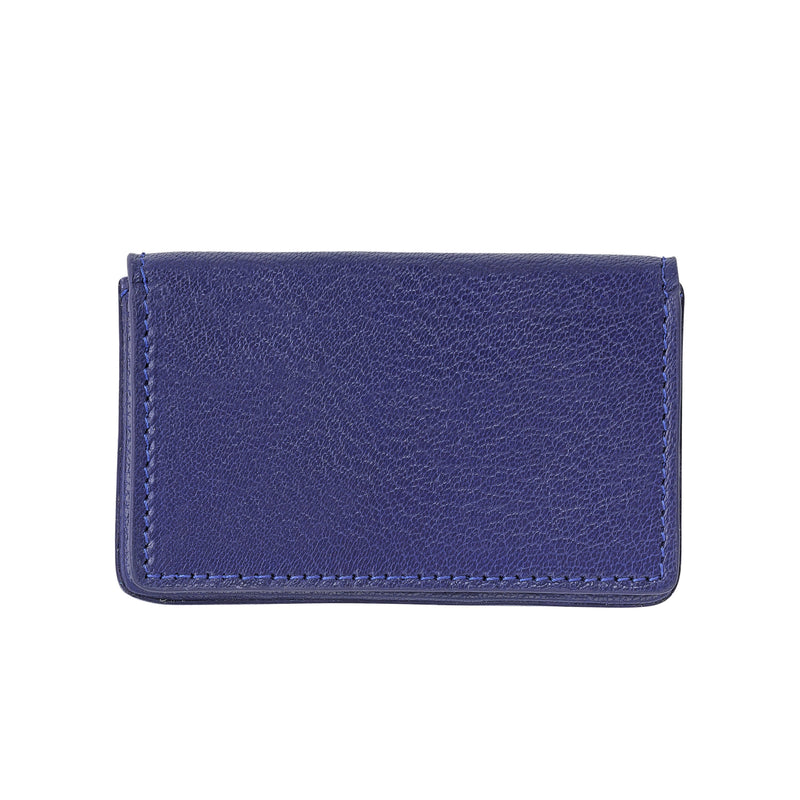 Hard Cover Business Card Case, Indigo Leather