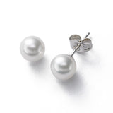 Classic Cultured Akoya Pearl Earrings, 8 MM, 14K Gold