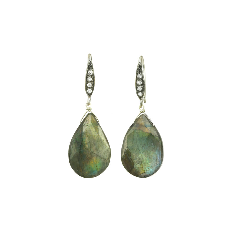 Faceted Labradorite Drop Earrings, Sterling Silver