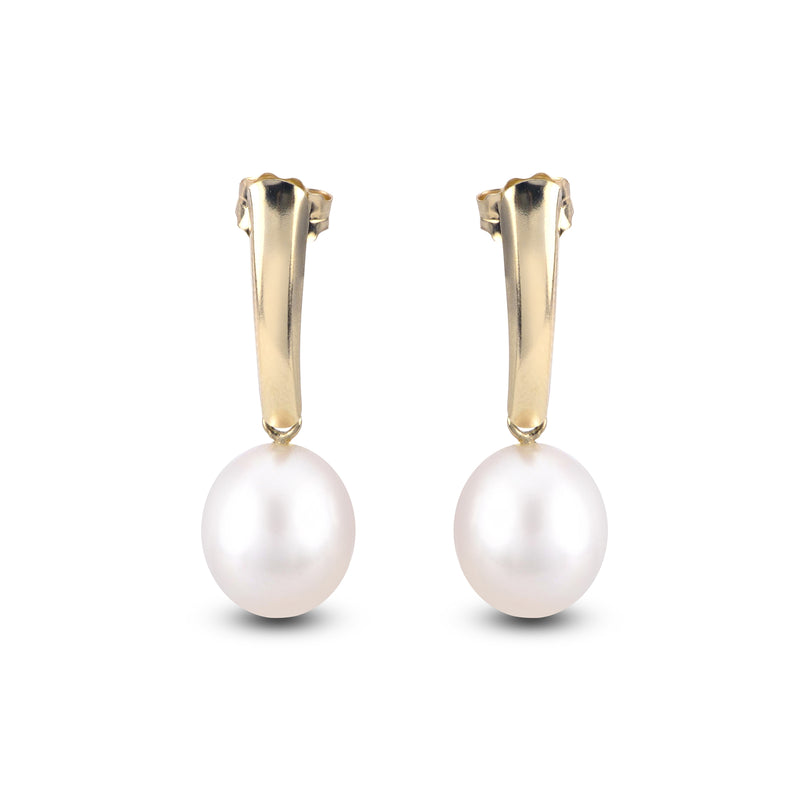 Freshwater Cultured Pearl Drop Earrings, 14K Yellow Gold