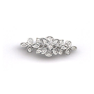 Pavé Diamond Floral Pin, 14K White Gold