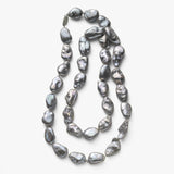 Grey Baroque Freshwater Cultured Pearls, Silver Clasp, Your Choice of Length