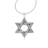 Large Diamond Star of David Pendant, .70 Carat, 14K White Gold