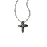 Petite Marcasite and Crystal Cross, Sterling Silver