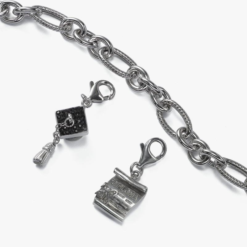 Graduation Diploma Charm, Sterling Silver