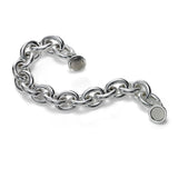 Magnetic Clasp Large Oval Link 8 Inch Bracelet, Sterling Silver