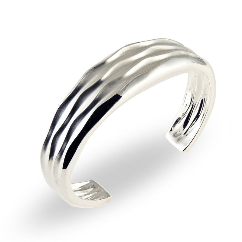 Desert Wave Cuff Bracelet, Sterling Silver
