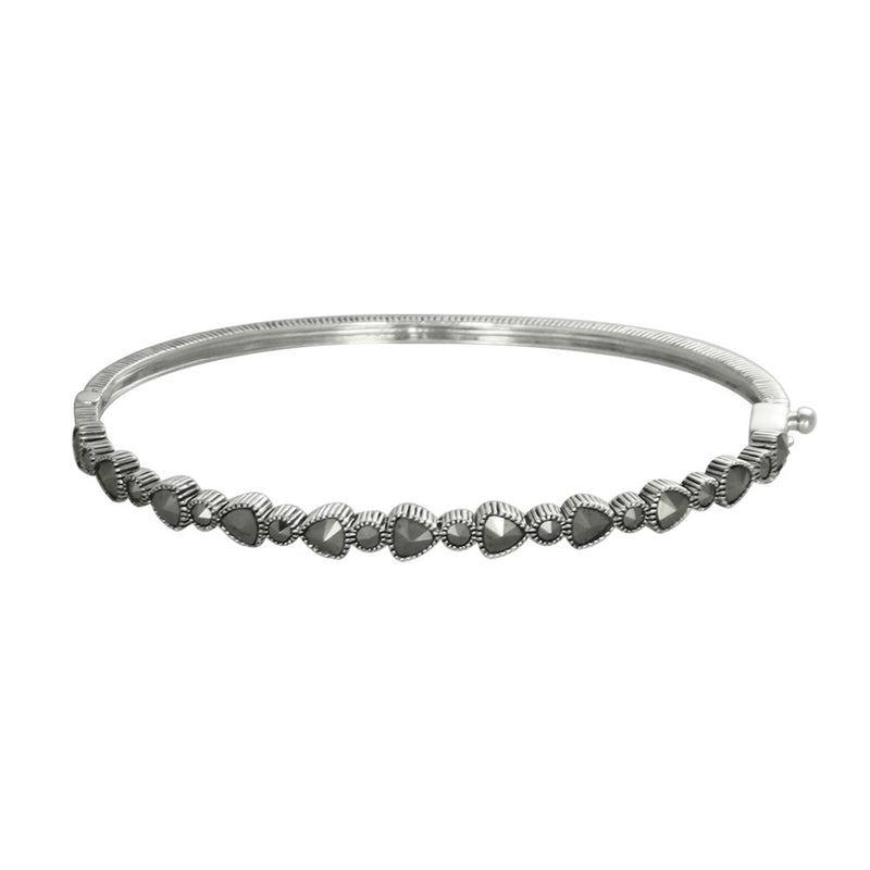 Marcasite Bangle Bracelet, Sterling Silver
