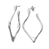 Large Sculpted Hoop, Sterling Silver