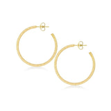 Hoop Earrings, 1.25 Inches, Sterling Silver with Yellow Sparkle Finish