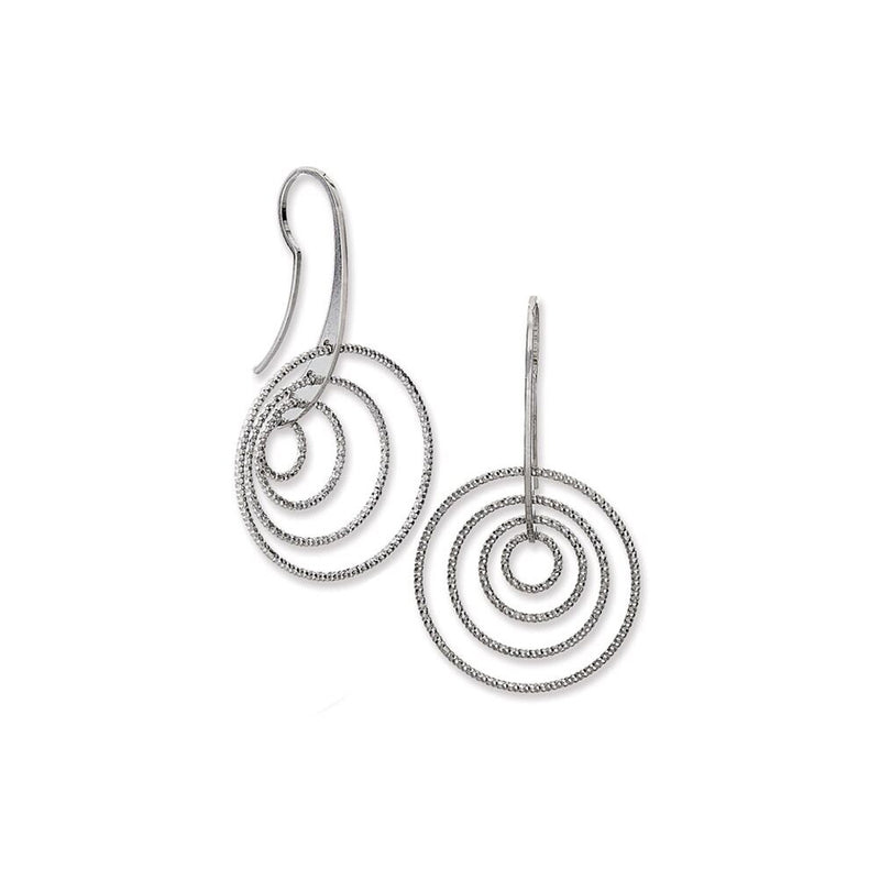 Multi Circle Dangle Earrings, Sterling Silver
