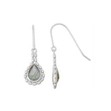Bead Framed Labradorite Drop Earrings, Sterling Silver