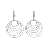 Diamond Cut Nested Circles Dangle Earrings, Sterling Silver
