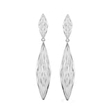 Long Desert Wave Dangle Earrings, Sterling Silver