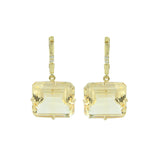 Light Citrine and White Topaz Drop Earrings, Vermeil