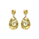 Citrine and White Topaz Drop Earrings, Sterling Silver and Vermeil