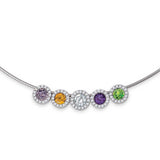Aquamarine and Diamond Rondelle Charm, 14K White Gold