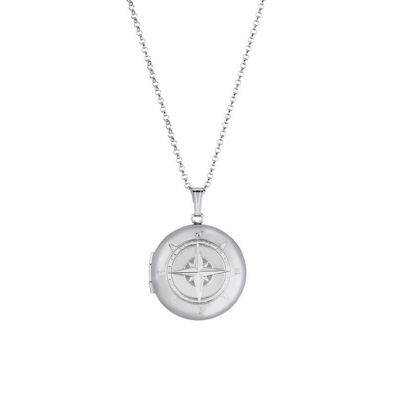 Silver Engravable Compass Engraved Compass Locket, Sterling Silver – EFG Designs