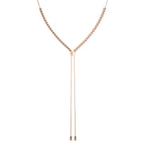 Y Style Adjustable Bead Necklace, Sterling with 18K Yellow Rose Plating