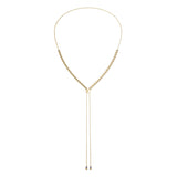 Y Style Adjustable Bead Necklace, Sterling with 18K Yellow Gold Plating