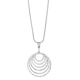 Diamond Cut Nested Circles Pendant, Sterling Silver