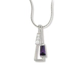 Triangle Shape CZ Pendant, Sterling Silver