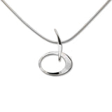 Petite Elliptical Pendant, Sterling Silver