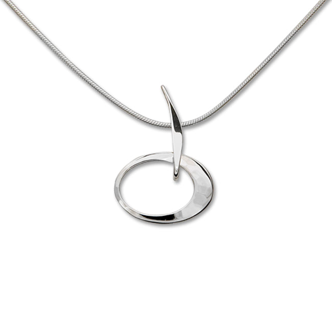 Petite Elliptical Pendant, Sterling Silver