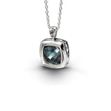 Hematite and White Quartz Pendant, Sterling Silver