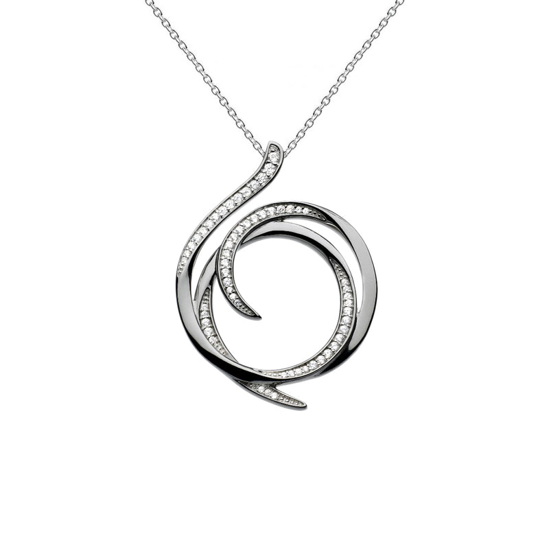 Regent Helix Pavé Pendant, Blackened Sterling Silver