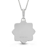 Vintage Style Keepsake Open Locket with Diamonds, Sterling Silver