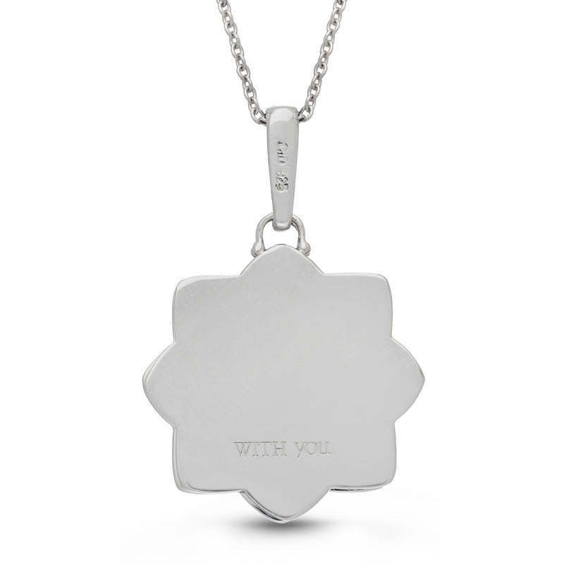 Vintage Style Keepsake Open Locket with Diamonds, Sterling Silver