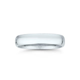 High Domed Wedding Band, 5MM, 14K White Gold