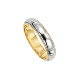 Milgrain Edge Wedding Band, 6MM, Platinum and 18K Yellow Gold