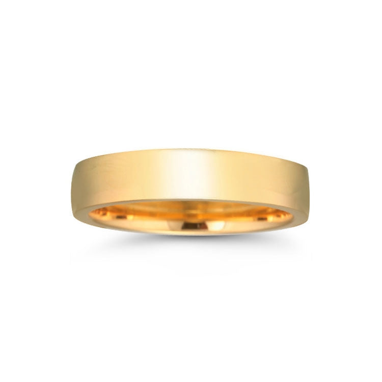 Flat Wedding Band, 5 MM, 14K Yellow Gold