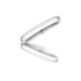 Half Domed Platinum Band, Sizes 6 through 10