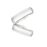 Half Domed Platinum Band, Sizes 6 through 10